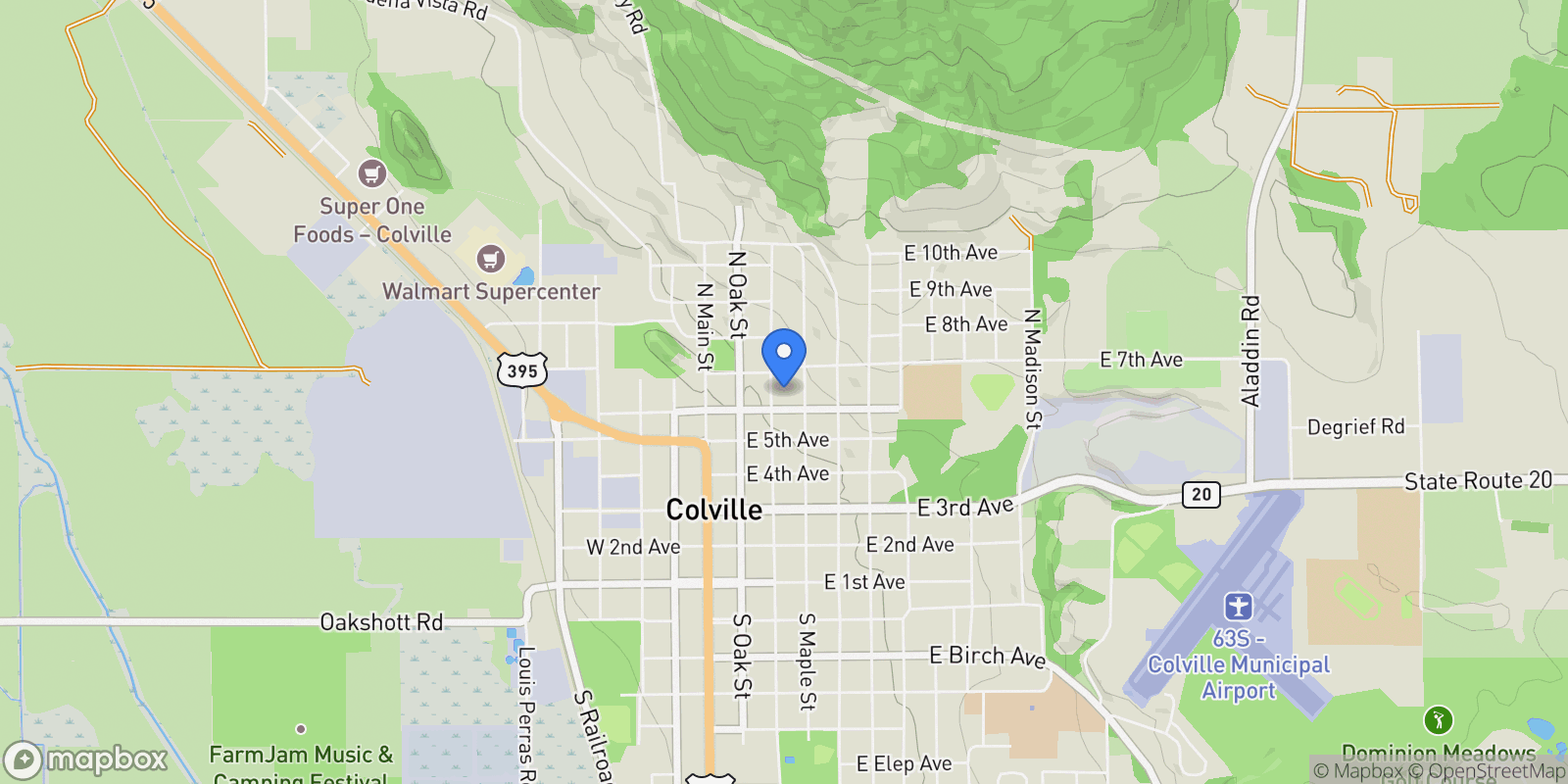 Map showing 640 N Elm St #2, Colville, WA 99114, Colville, Washington, United States.
