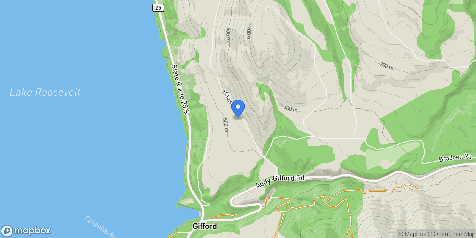 Map showing 3304 Miles Rd, Rice, WA 99167, Rice, Washington, United States.