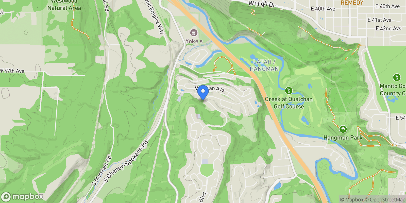 Map showing 5030 S Lincoln Way, Spokane, WA 99224, Spokane, Washington, United States.