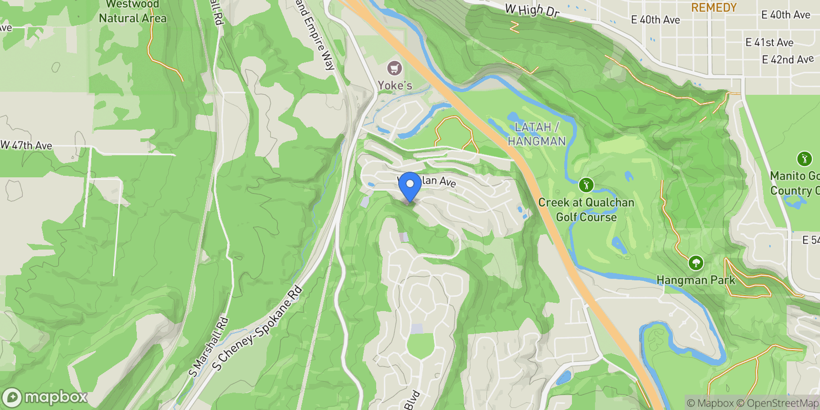 Map showing 5022 S Lincoln Way, Spokane, WA 99224, Spokane, Washington, United States.