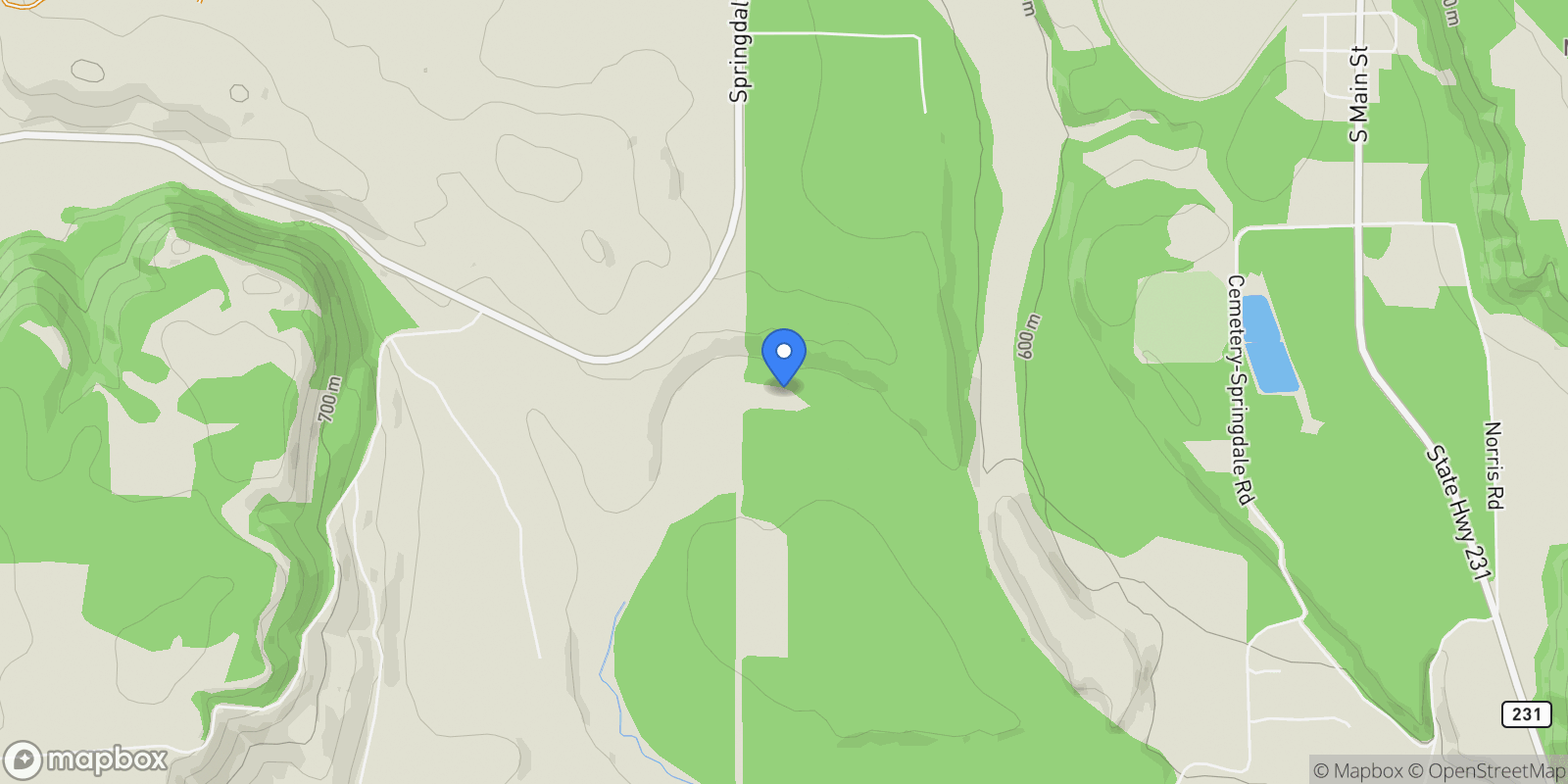 Map showing 4105 E SPRINGDALE-HUNTERS RD, SPRINGDALE, WA 99173, Springdale, Washington, United States.