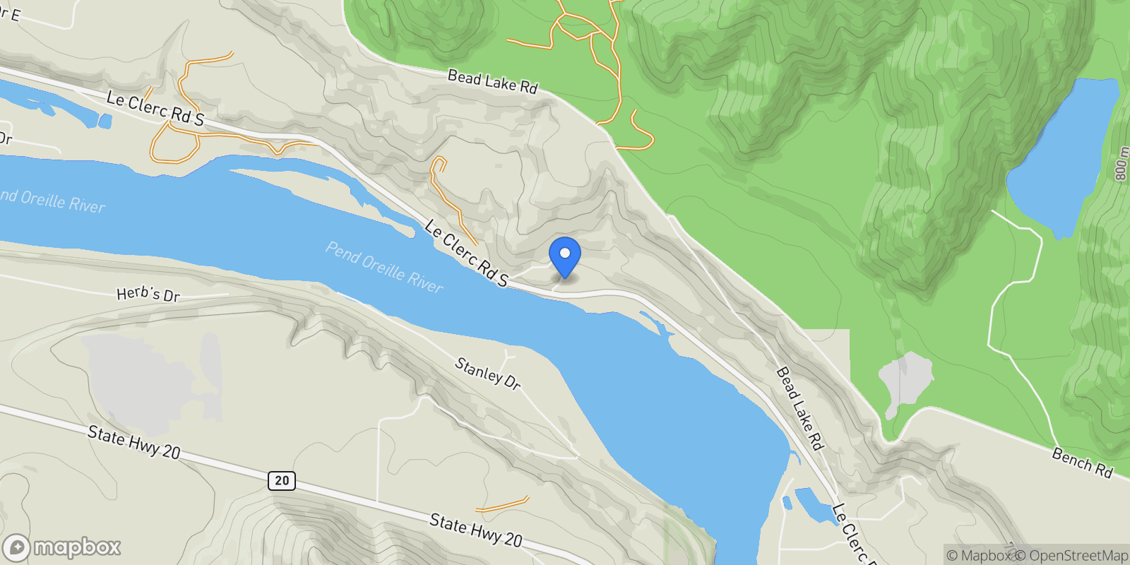 Map showing 2448 LeClerc S Rd, Newport, WA 99156, Newport, Washington, United States.