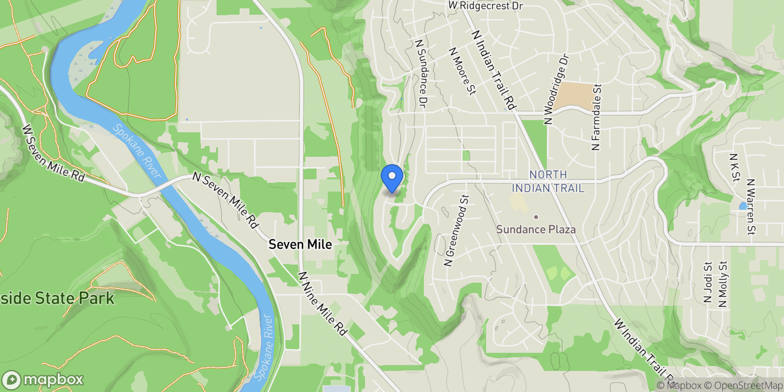 Map showing 9006 N Rosebury Ln, Spokane, WA 99208, Spokane, Washington, United States.