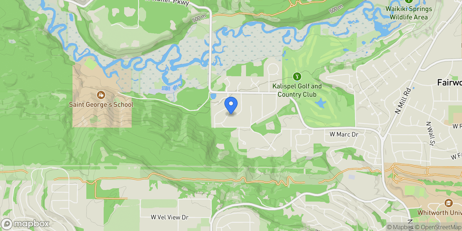 Map showing 11605 N Alberta Lane Ln, Spokane, WA 99218, Spokane, Washington, United States.