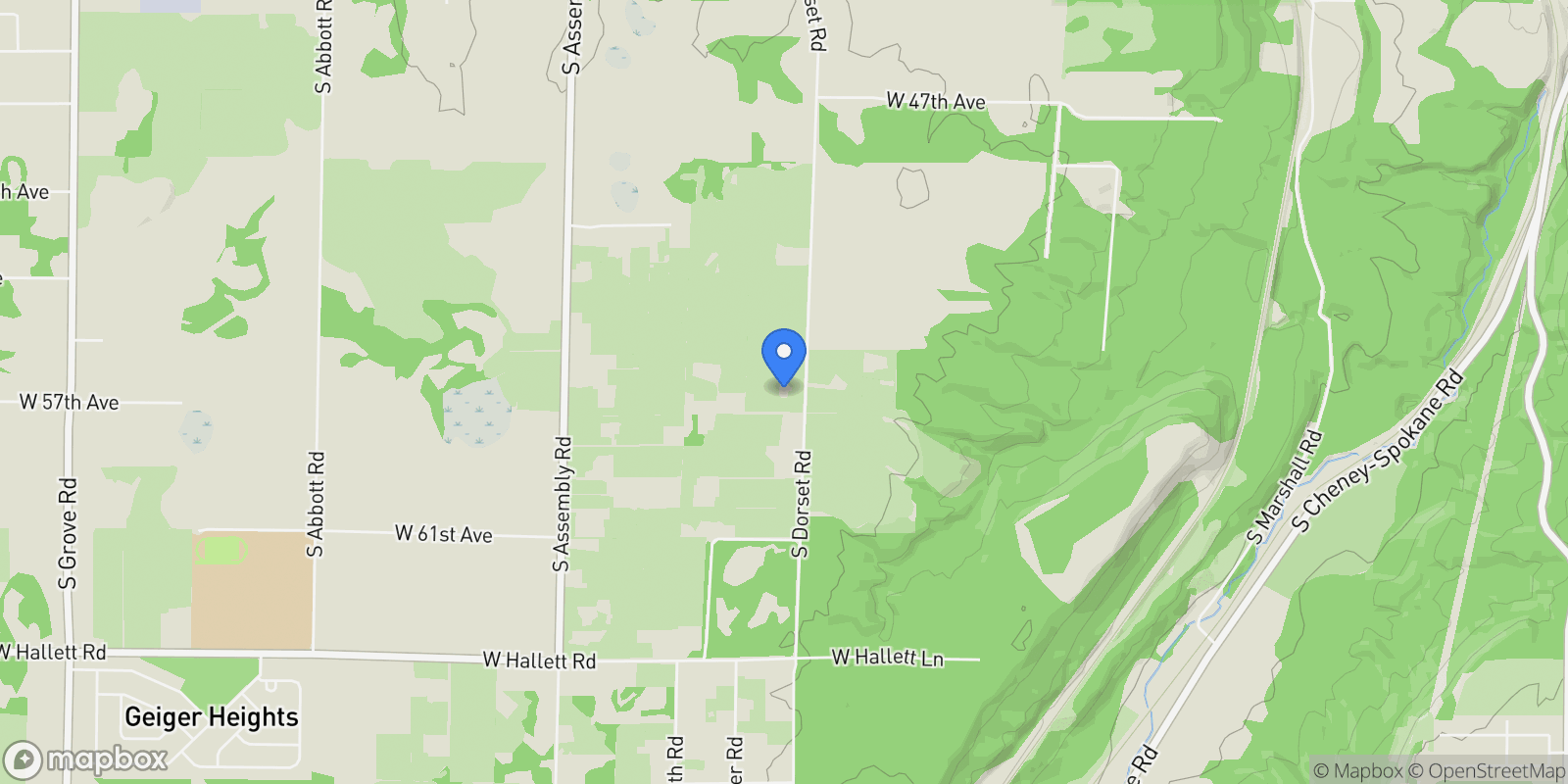 Map showing 5616 S Dorset Rd, Spokane, WA 99224, Spokane, Washington, United States.