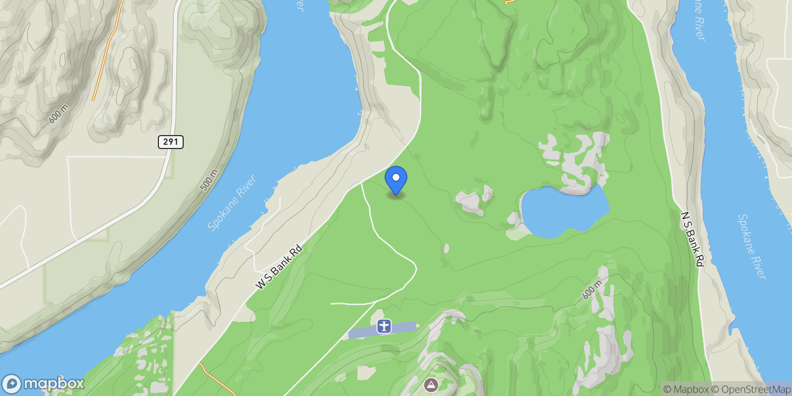 Map showing 20701 W South Bank Rd, Nine Mile Falls, WA 99026, Nine Mile Falls, Washington, United States.