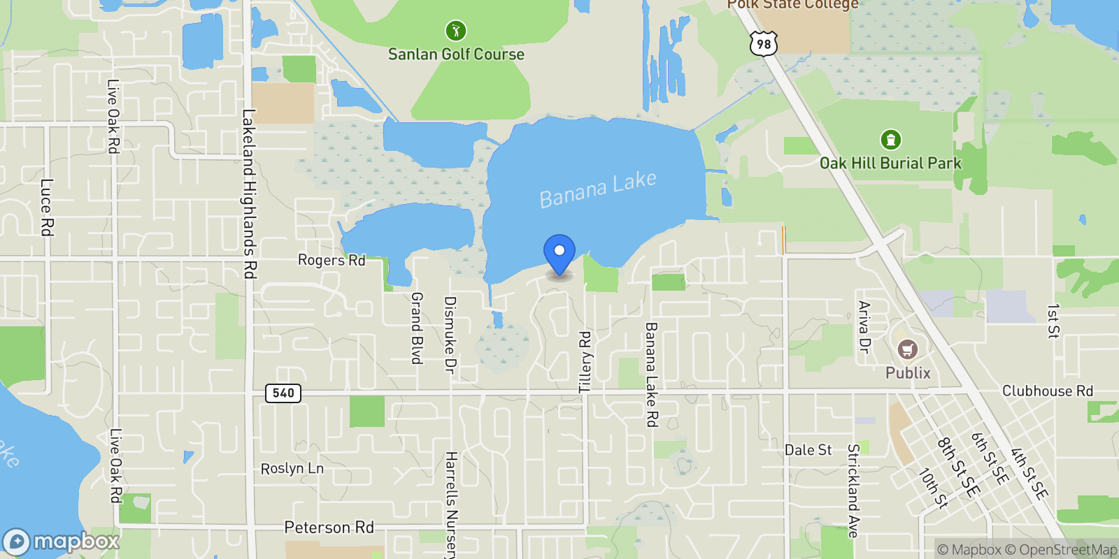 Map showing 3121 HIGHLANDS BY THE LAKE WAY, LAKELAND, FL 33812, Lakeland, Florida, United States.