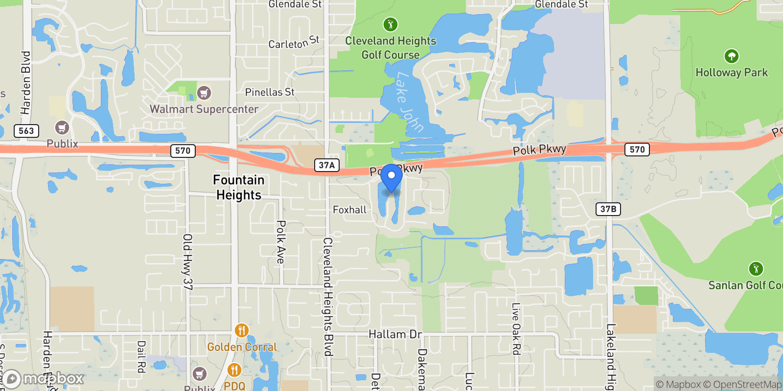 Map showing 3906 CANYON LAKE POINT, LAKELAND, FL 33813, Lakeland, Florida, United States.