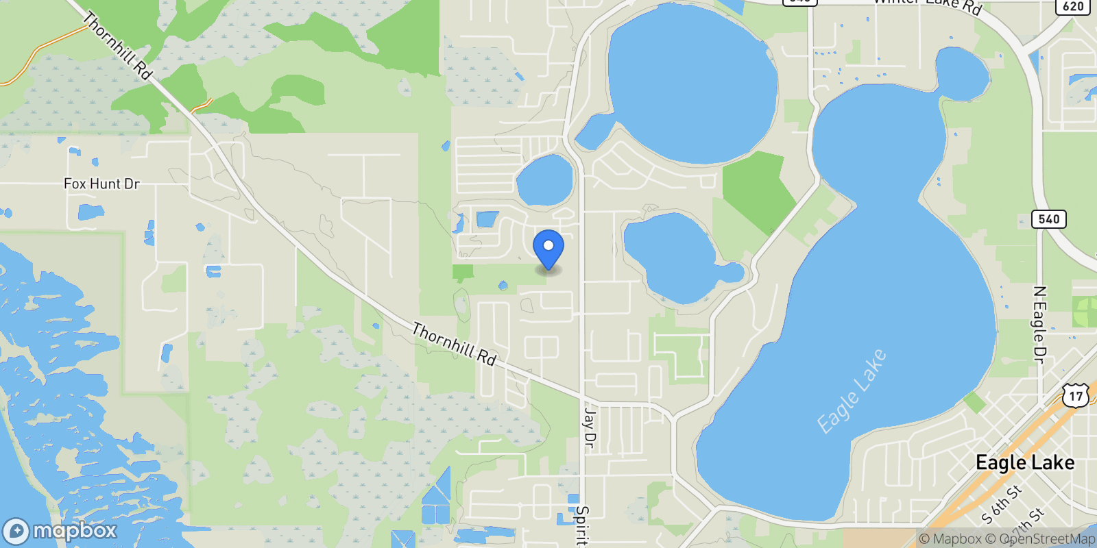 Map showing 3199 SPIRIT LAKE ROAD, WINTER HAVEN, FL 33880, Cypress Gardens, Florida, United States.