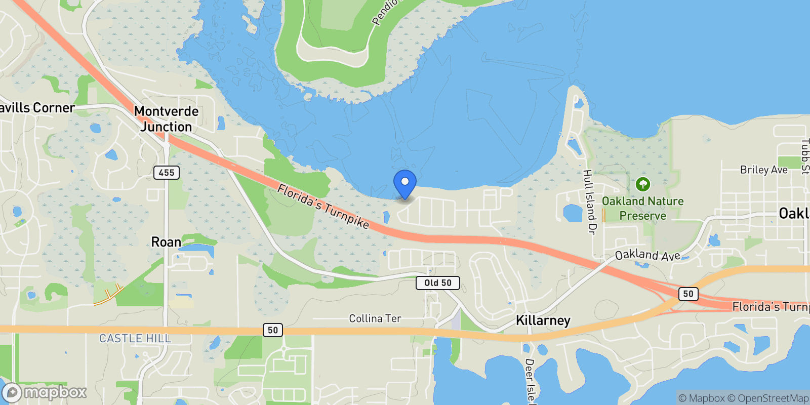 Map showing 17850 HITHER HILLS CIRCLE, WINTER GARDEN, FL 34787, Montverde, Florida, United States.