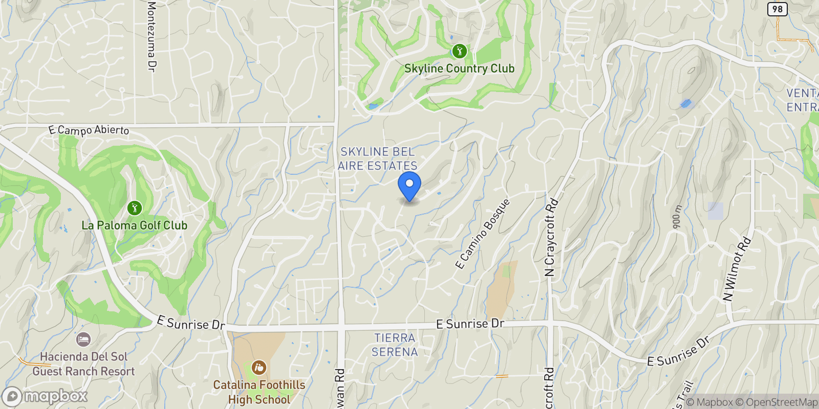 Map showing 6060 N Camino Almonte, Tucson, AZ 85718, Tucson, Arizona, United States.