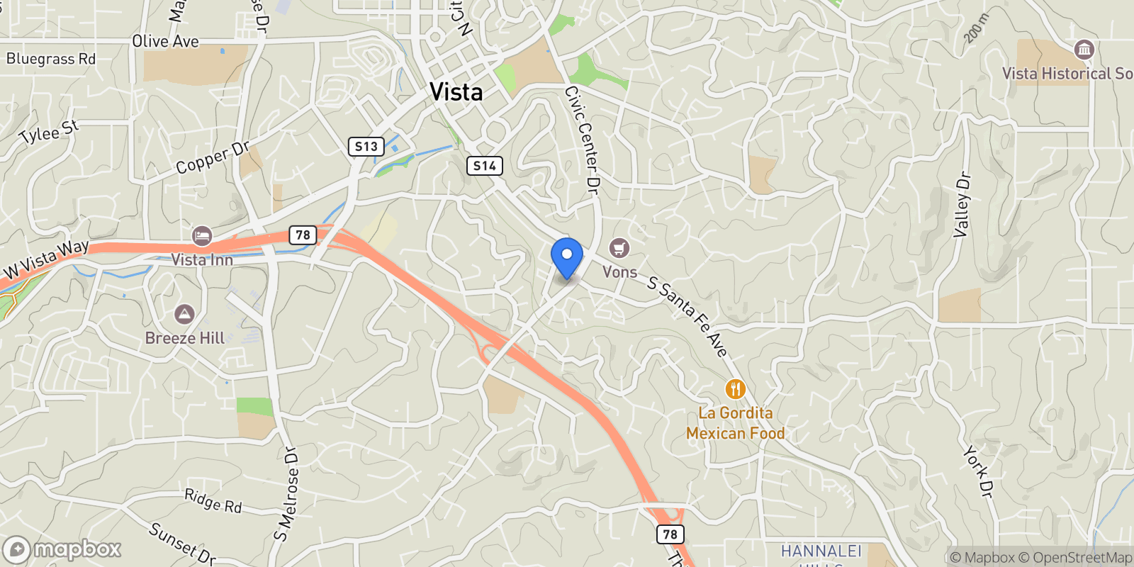 Map showing 157-59 Natal WAY, Vista, California, United States.