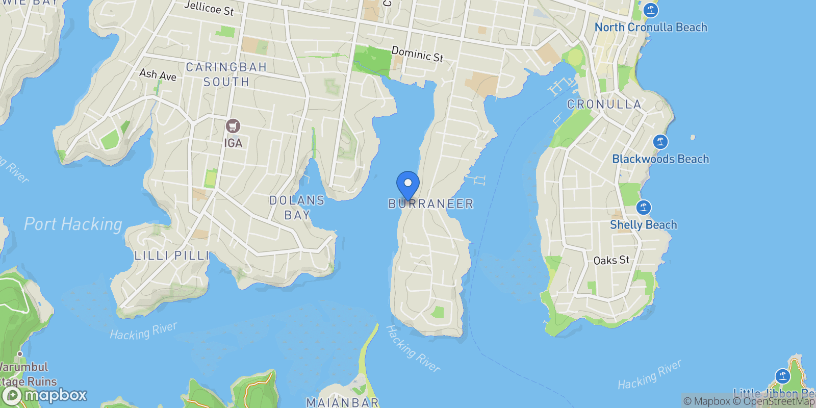 Map showing 335A Woolooware Rd, Burraneer NSW 2230, Australia, Burraneer, New South Wales, Australia.