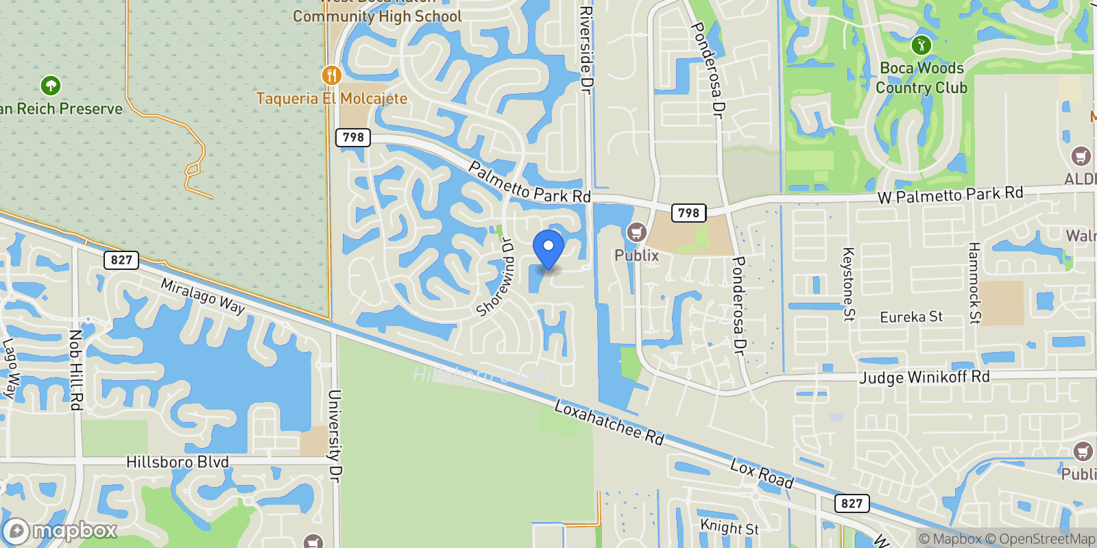 Map showing 12137 Boca Reserve Ln, Boca Raton, FL 33428, Boca Raton, Florida, United States.
