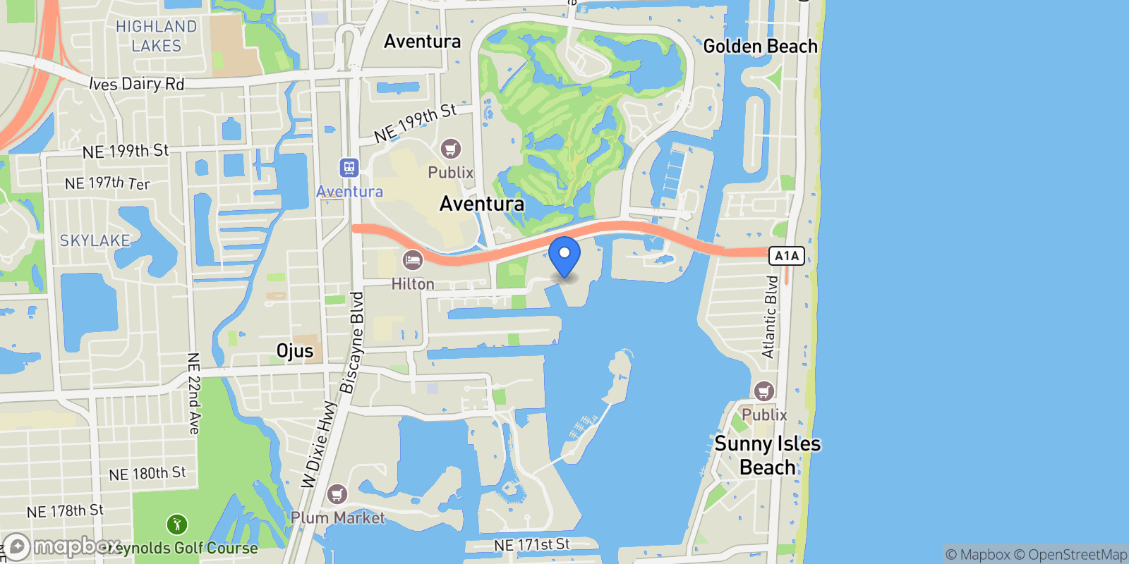 Map showing 3370 Hidden Bay Dr Unit# 1702, Aventura, FL 33180, Aventura, Florida, United States.