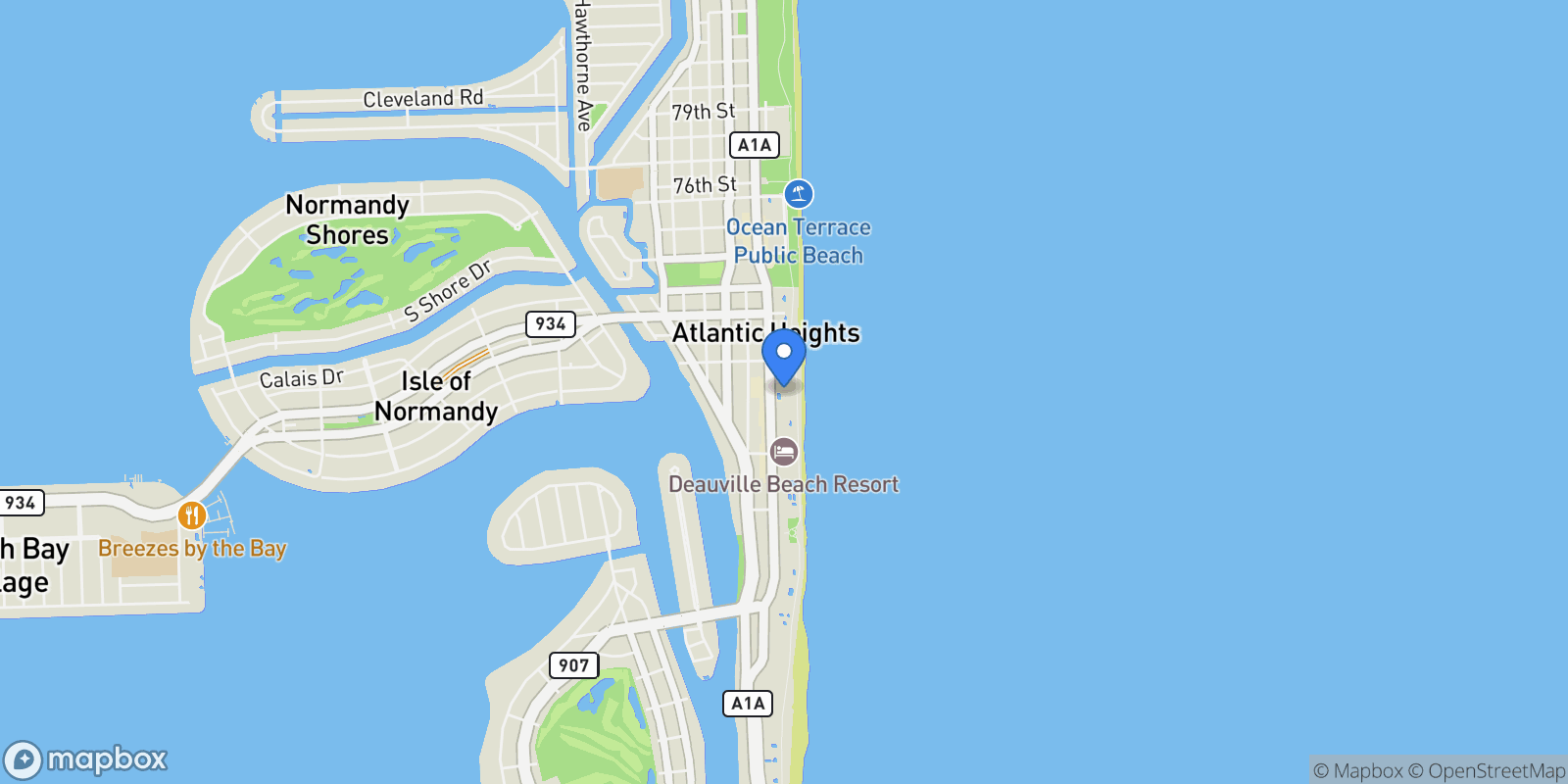 Map showing 6801 Collins Ave Unit# 811 (door 810), Miami Beach, FL 33141, Miami Beach, Florida, United States.