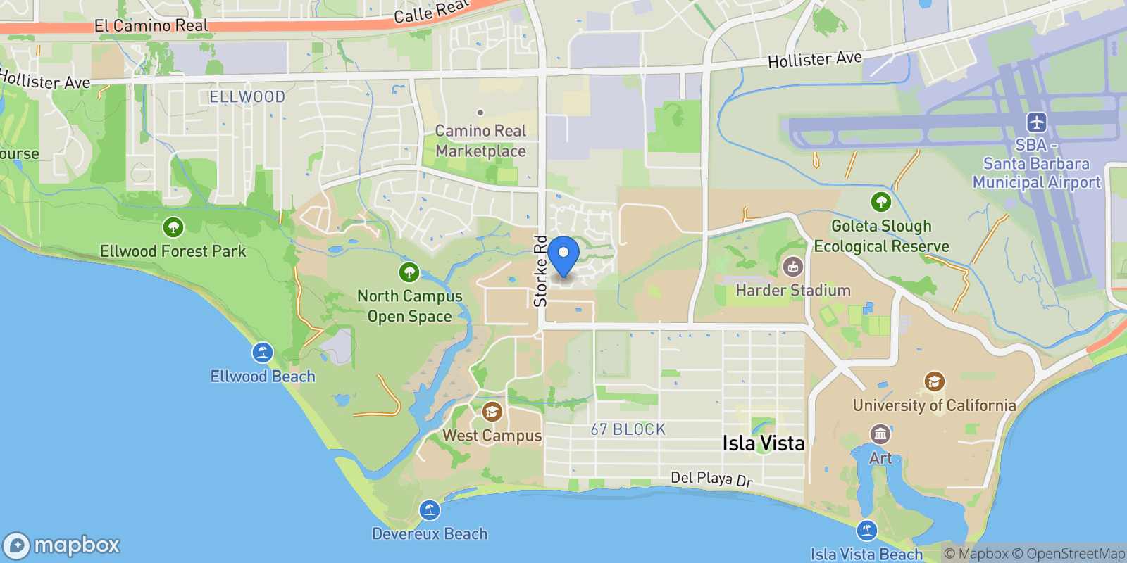 Map showing 562 Poppyfield Place, Goleta, California, United States.