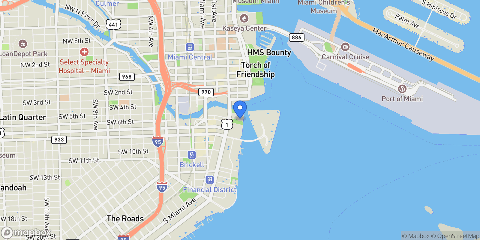 Map showing 495 Brickell Ave Unit# 3802, Miami, FL 33131, Miami, Florida, United States.