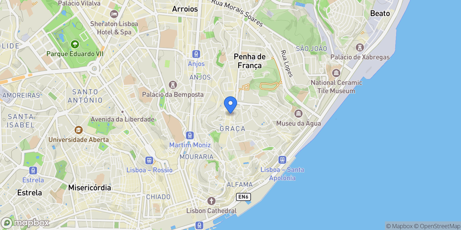 Map showing São Vicente, Lisboa, Lisboa, Lisboa, Sao Vicente, Lisbon, Portugal.