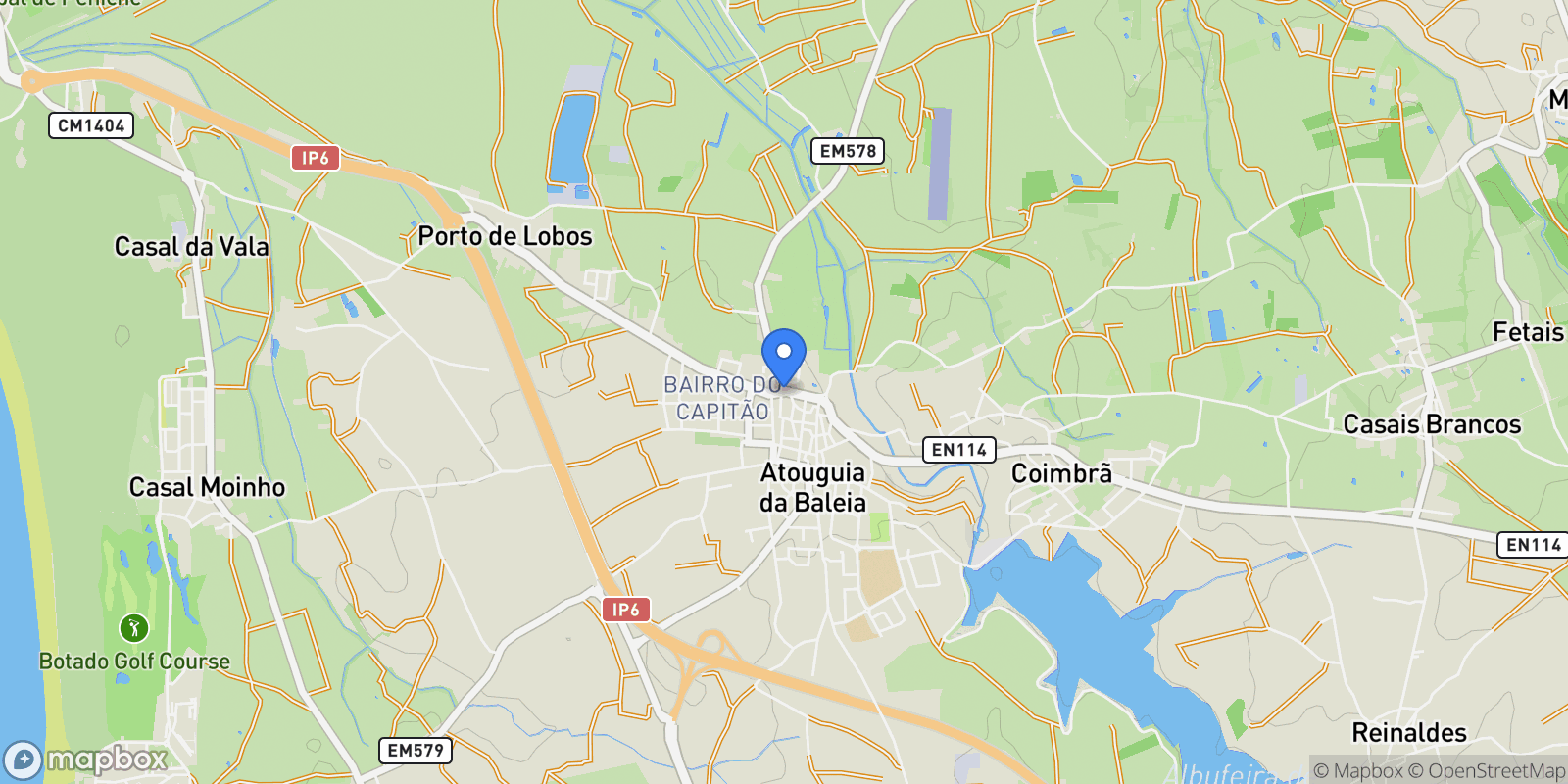 Map showing Atouguia da Baleia, Peniche, Leiria, Peniche, Atouguia da Baleia, Leiria District, Portugal.