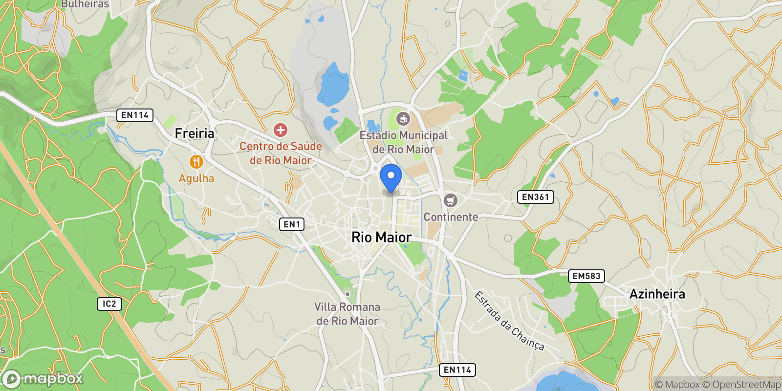 Map showing Rio Maior, Rio Maior, Santarém, Rio Maior, Rio Maior, Santarem District, Portugal.