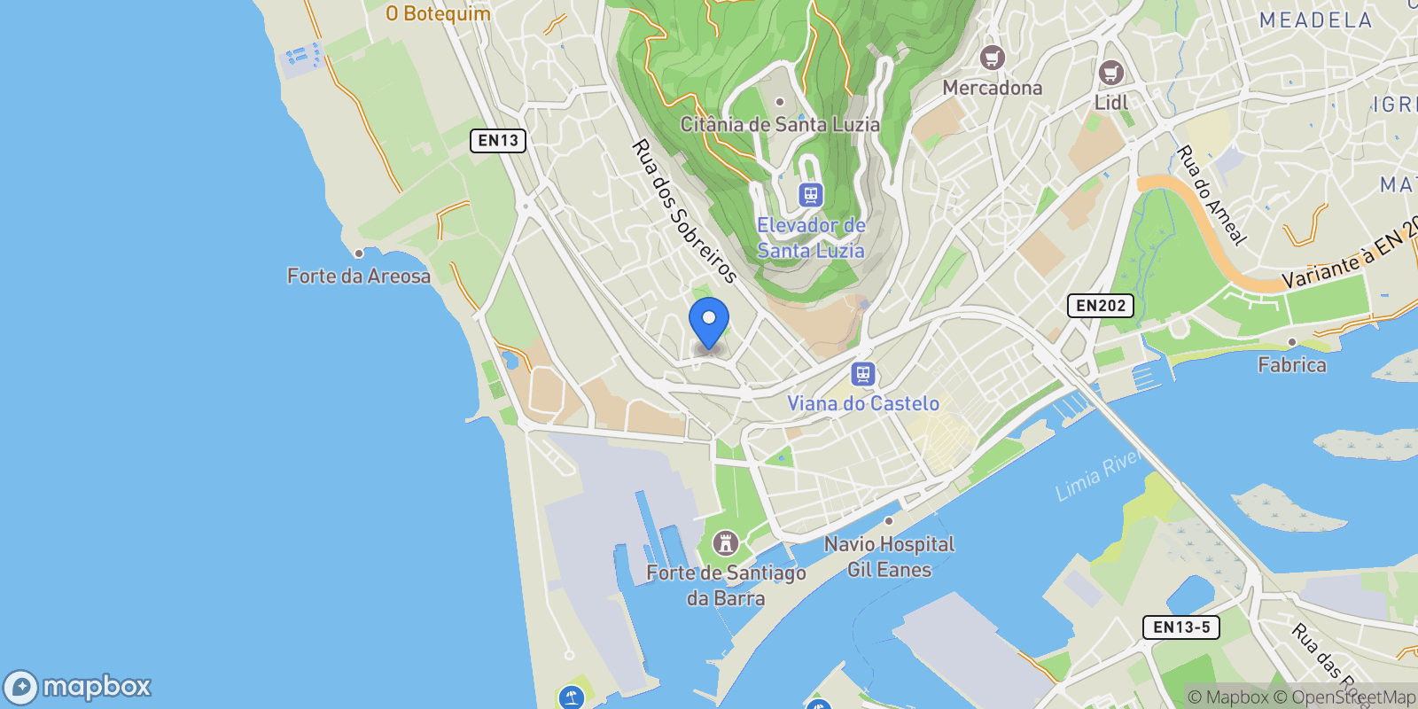 Map showing Perre, Viana do Castelo, Viana do Castelo, Viana do Castelo, Viana do Castelo, Viana do Castelo District, Portugal.