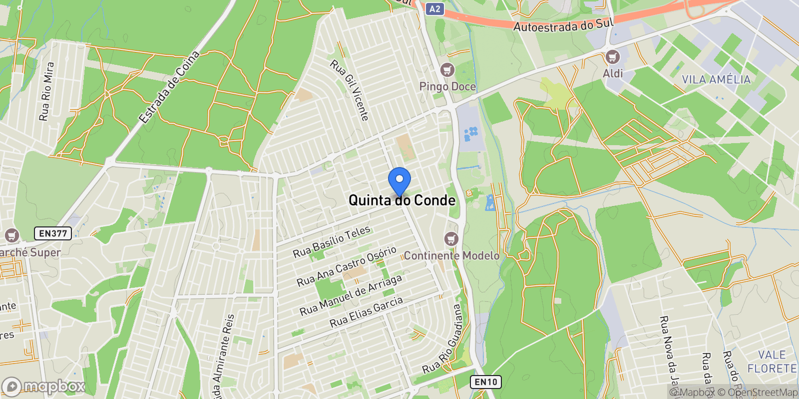Map showing Quinta do Conde, Sesimbra, Setúbal, Sesimbra, Quinta do Conde, Setubal, Portugal.