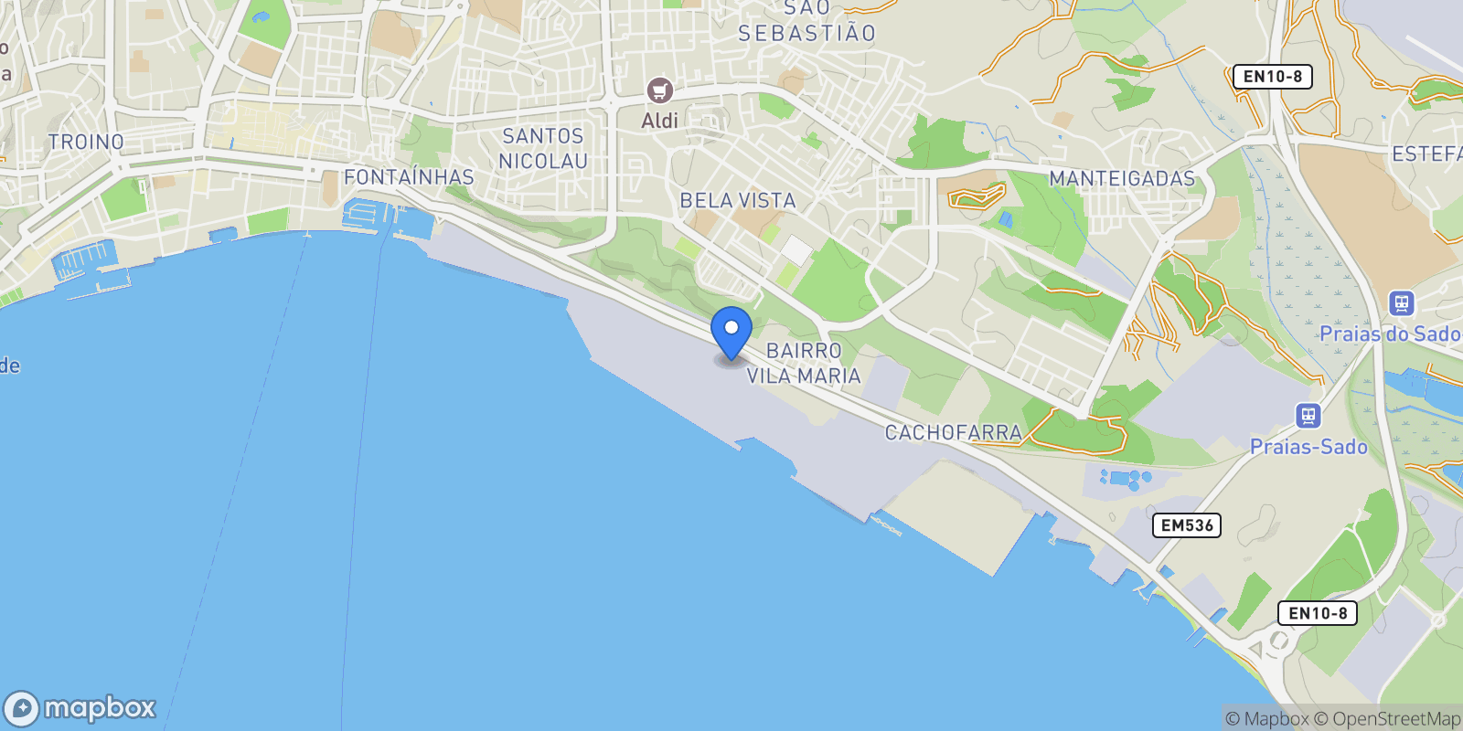 Map showing São Sebastião, Setúbal, Setúbal, Setúbal, Setubal (Sao Sebastiao), Setubal, Portugal.