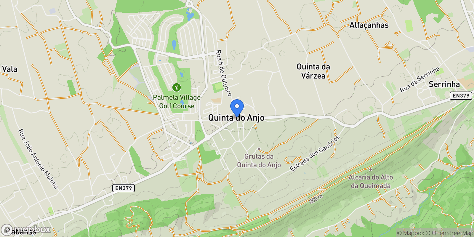 Map showing Quinta do Anjo, Palmela, Setúbal, Palmela, Quinta do Anjo, Setubal, Portugal.