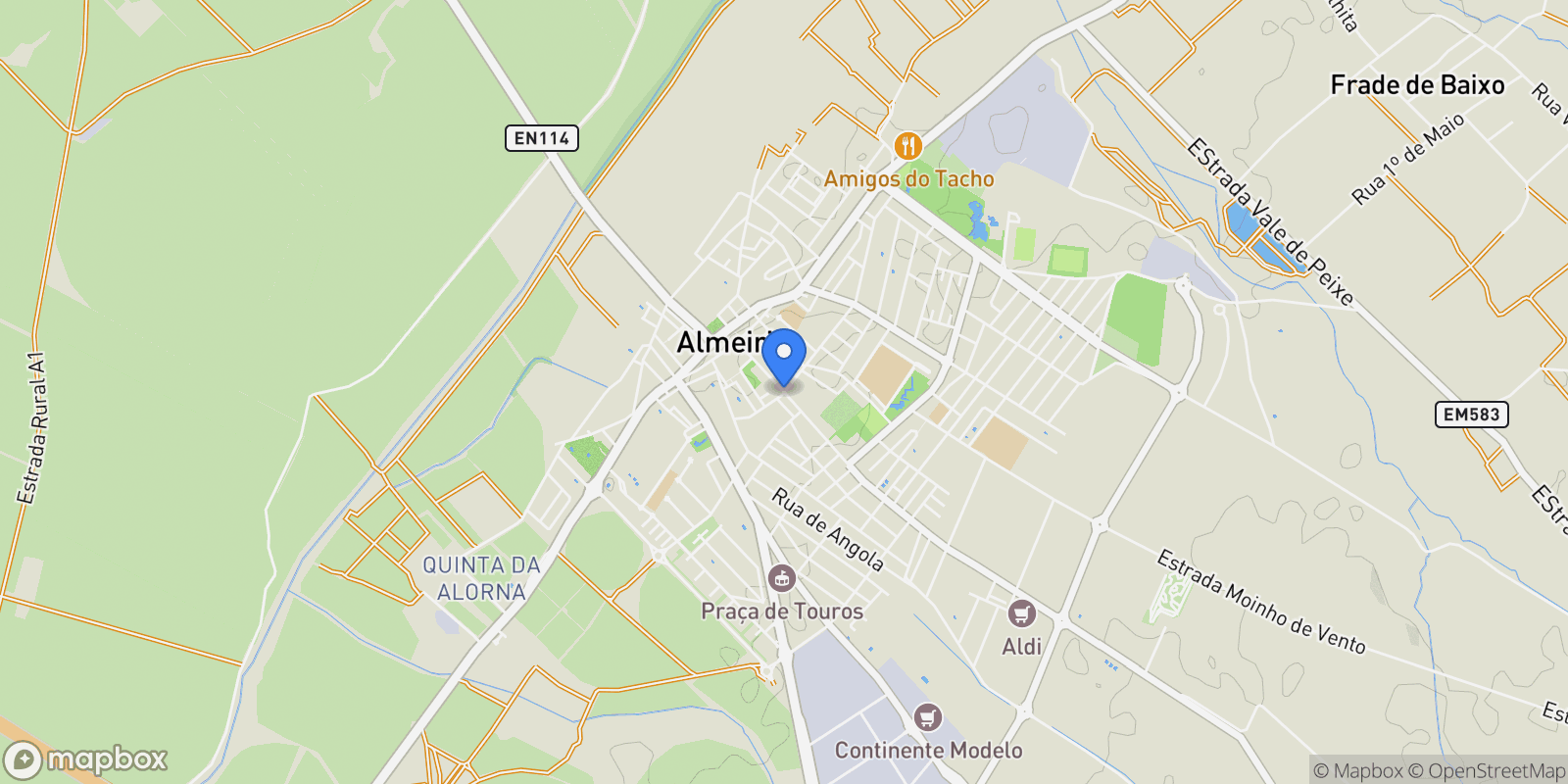 Map showing Raposa, Almeirim, Santarém, Almeirim, Almeirim, Santarem District, Portugal.