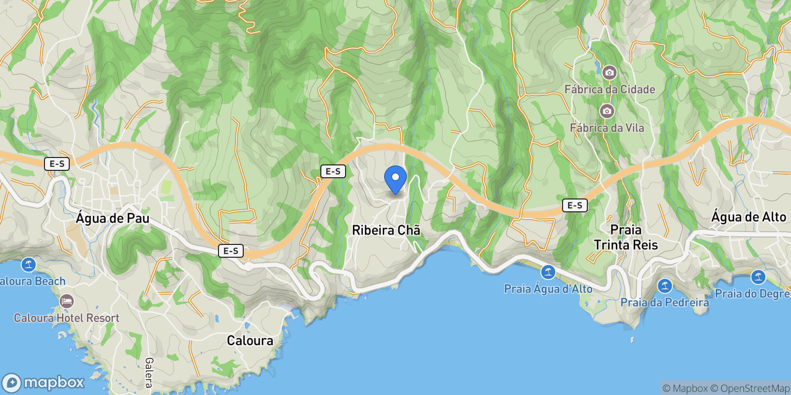 Map showing Ribeira Chã, Lagoa (São Miguel), Ilha de São Miguel, Lagoa (São Miguel), Ribeira Cha, Azores, Portugal.