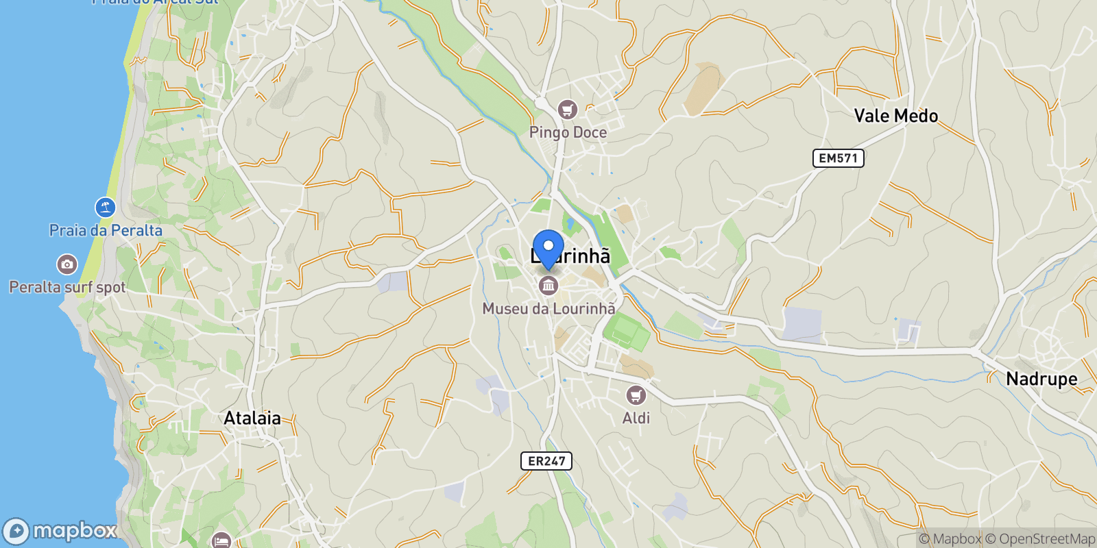 Map showing Lourinhã e Atalaia, Lourinhã, Lisboa, Lourinhã, Lourinha e Atalaia, Lisbon, Portugal.
