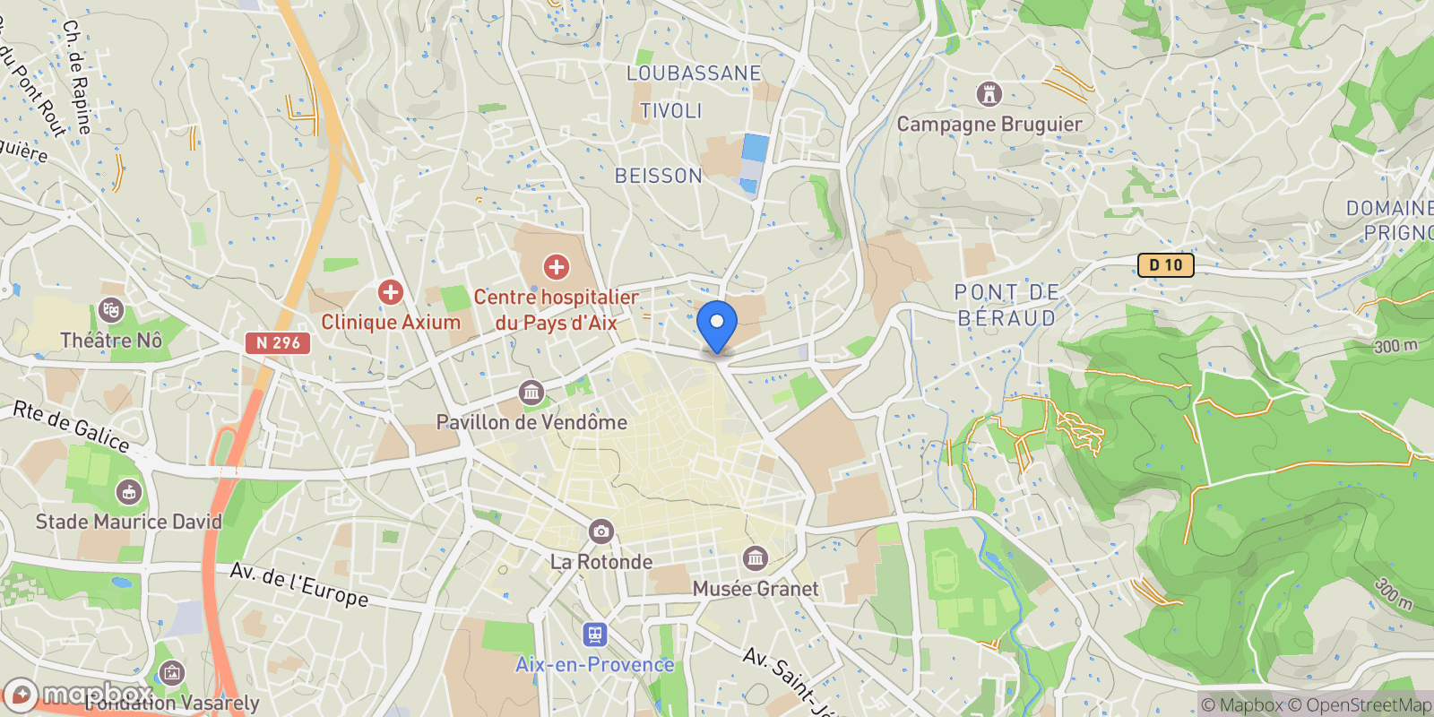 Map showing Aix-en-Provence, France, Aix-en-Provence, Provence-Alpes-Côte d'Azur, France.