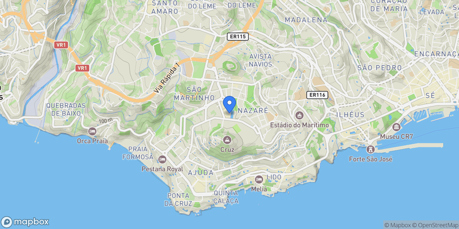 Map showing São Martinho, Funchal, Ilha da Madeira, Funchal, Sao Martinho, Madeira, Portugal.