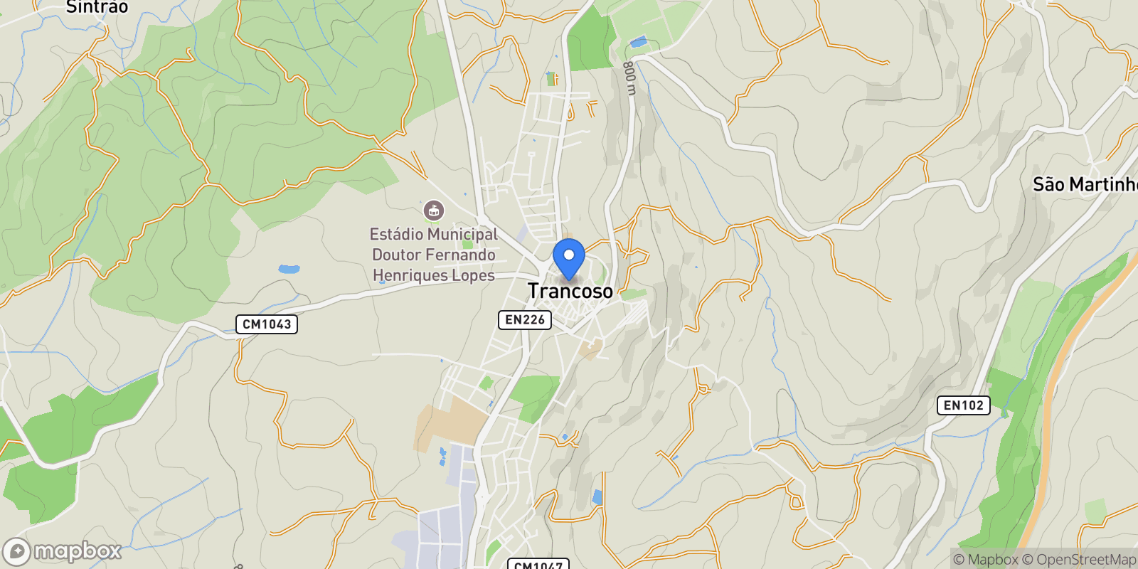 Map showing Trancoso  (São Pedro e Santa Maria) e Souto Maior, Trancoso, Guarda, Trancoso, Trancoso (Sao Pedro e Santa Maria) e Souto Maior, Guarda District, Portugal.