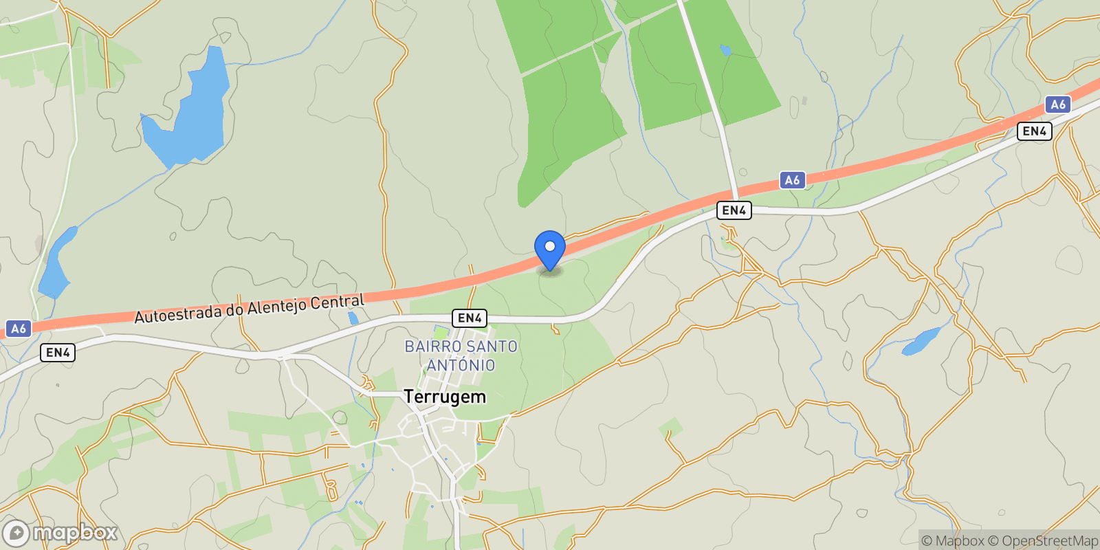 Map showing Terrugem e Vila Boim, Elvas, Portalegre, Elvas, Terrugem e Vila Boim, Portalegre District, Portugal.