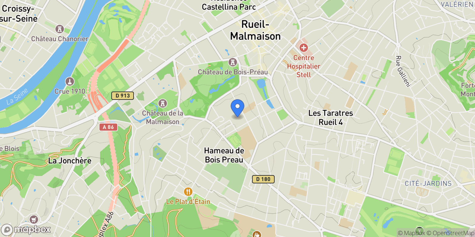 Map showing Rueil-Malmaison, Île-de-France, France.