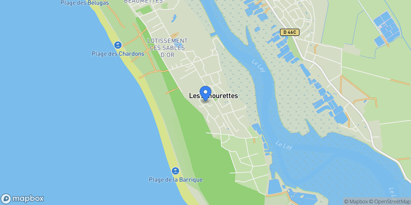 Map showing L'Aiguillon-la-Presqu'ile, Pays de la Loire, France.