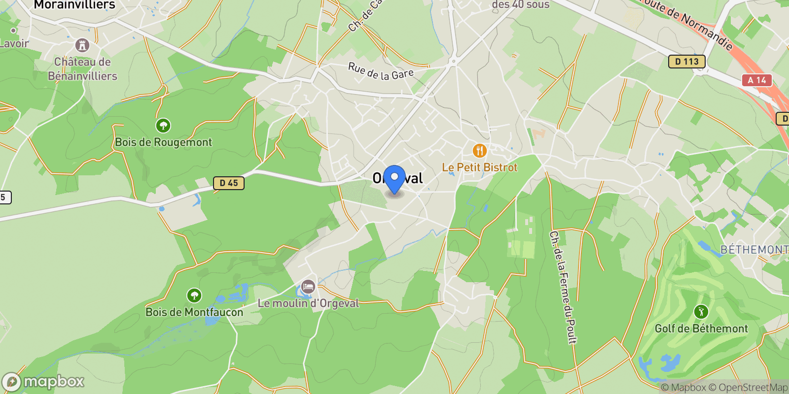 Map showing Orgeval, Île-de-France, France.