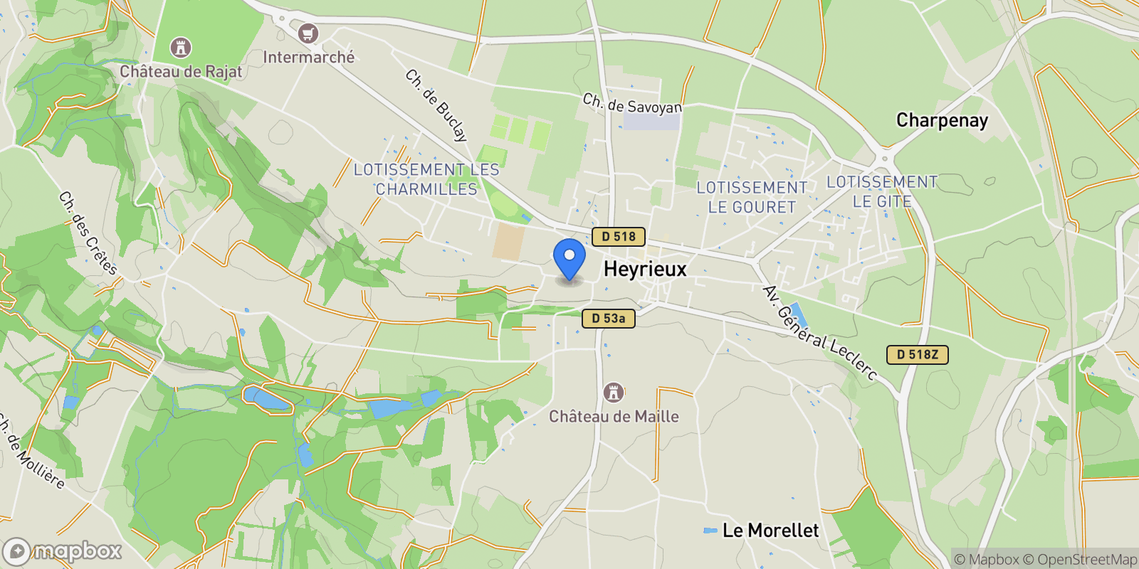 Map showing Heyrieux, Auvergne-Rhône-Alpes, France.
