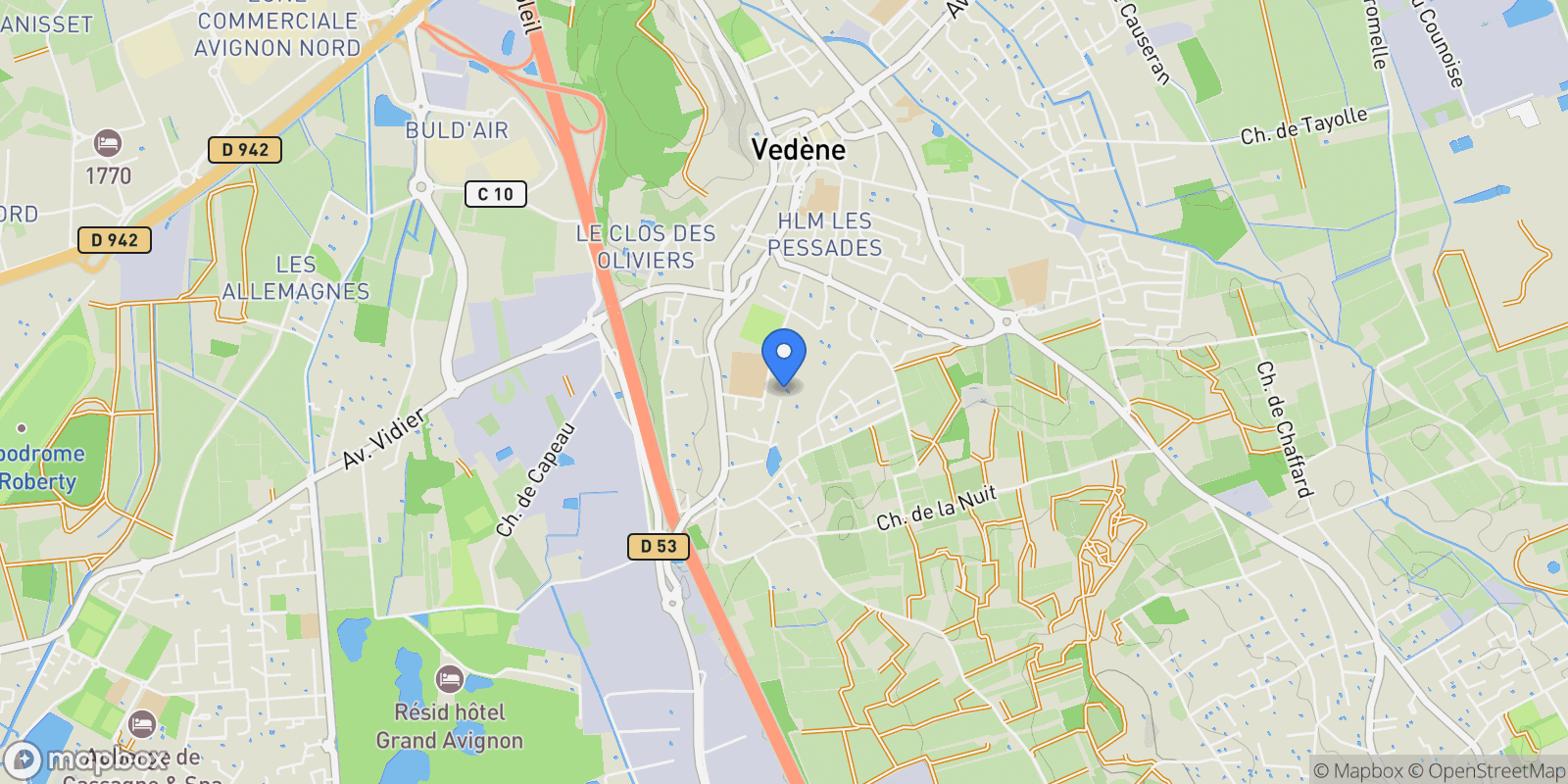 Map showing Vedène, Provence-Alpes-Côte d'Azur, France.