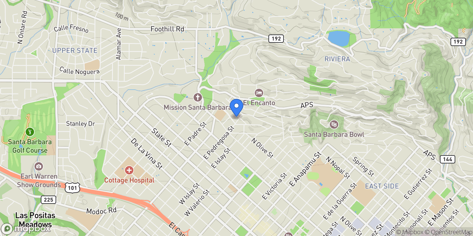 Map showing 513 E Pedregosa Street, Santa Barbara, California, United States.