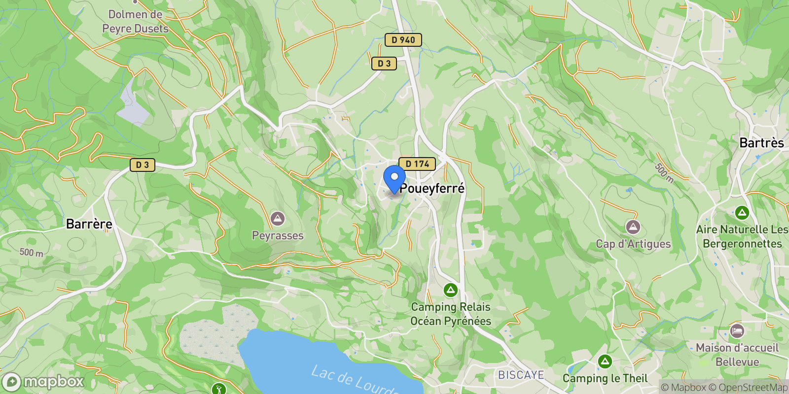 Map showing Poueyferré, Occitanie, France.