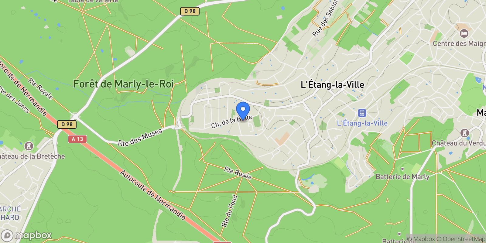 Map showing L'Étang-la-Ville, Île-de-France, France.