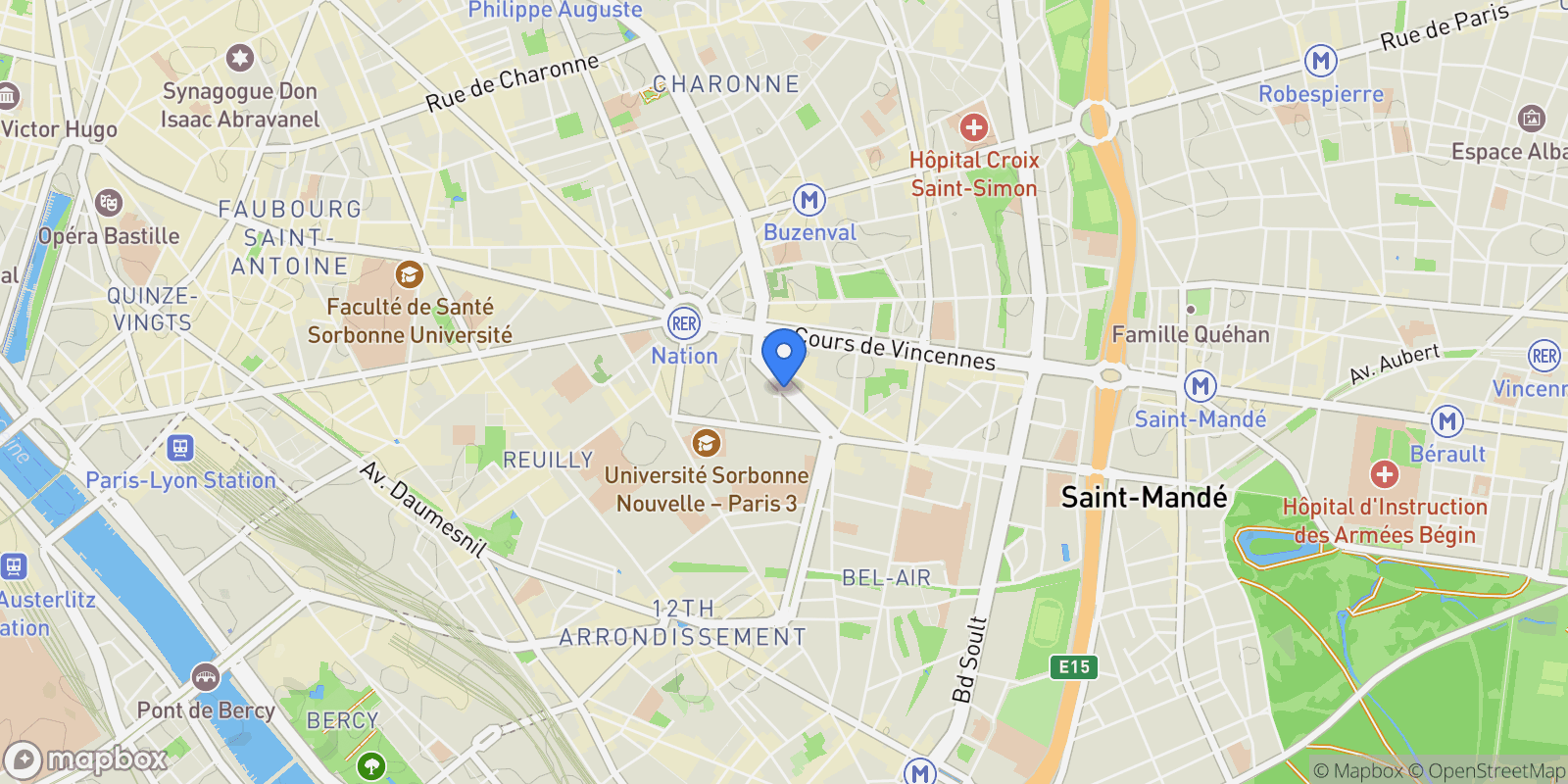 Map showing Paris, Île-de-France, France.