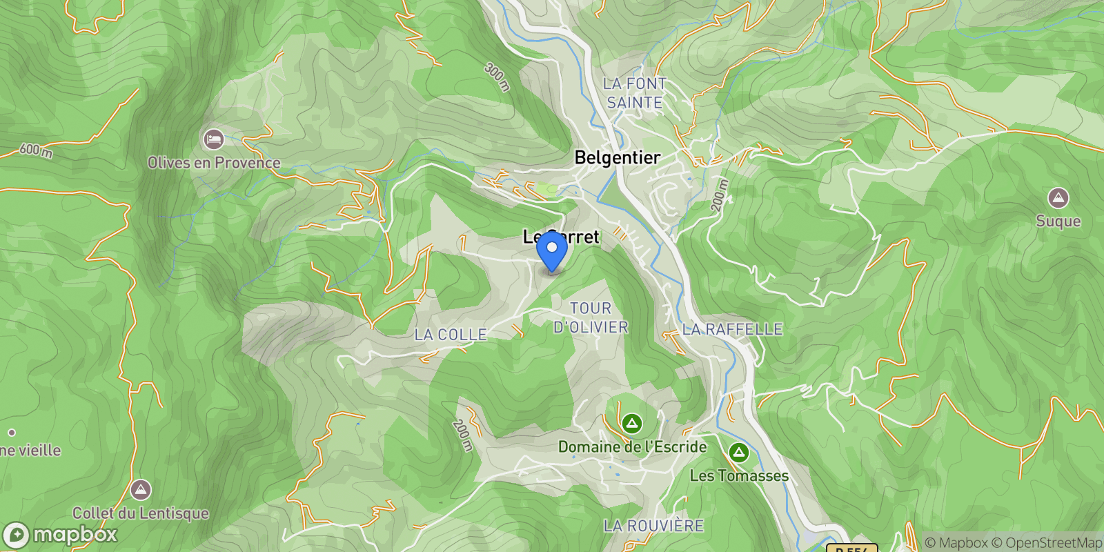 Map showing Belgentier, Provence-Alpes-Côte d'Azur, France.