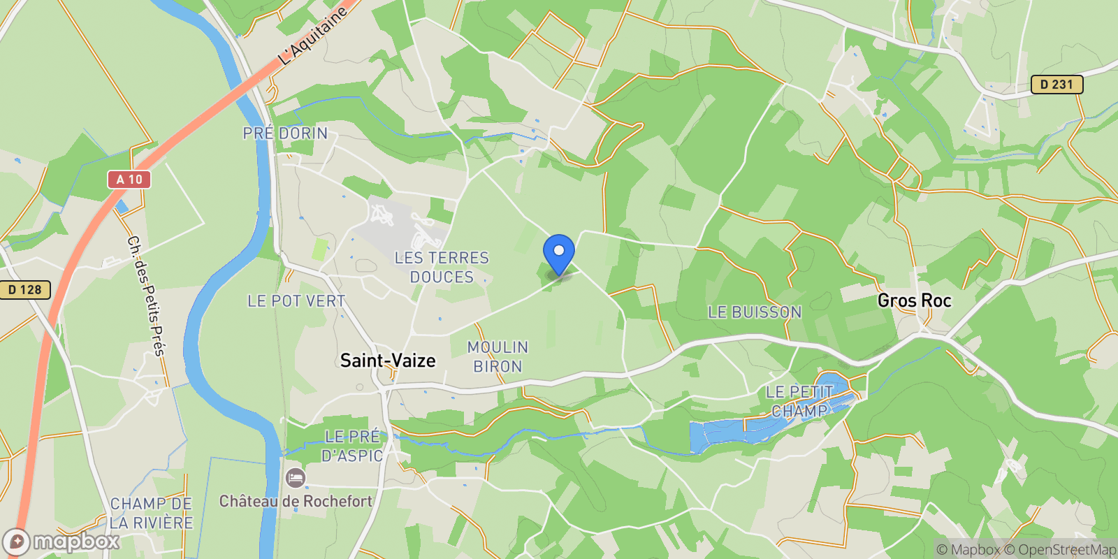 Map showing Saint-Vaize, Nouvelle-Aquitaine, France.