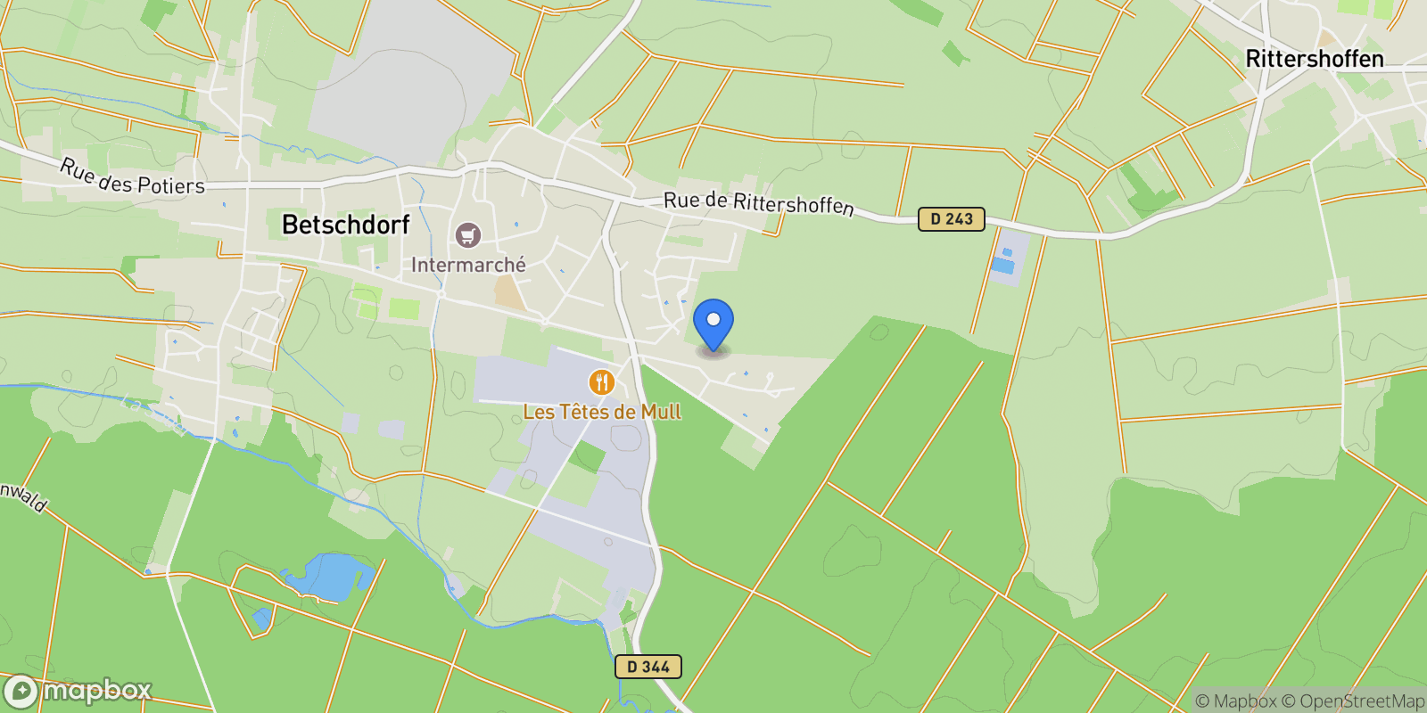 Map showing Betschdorf, Grand Est, France.
