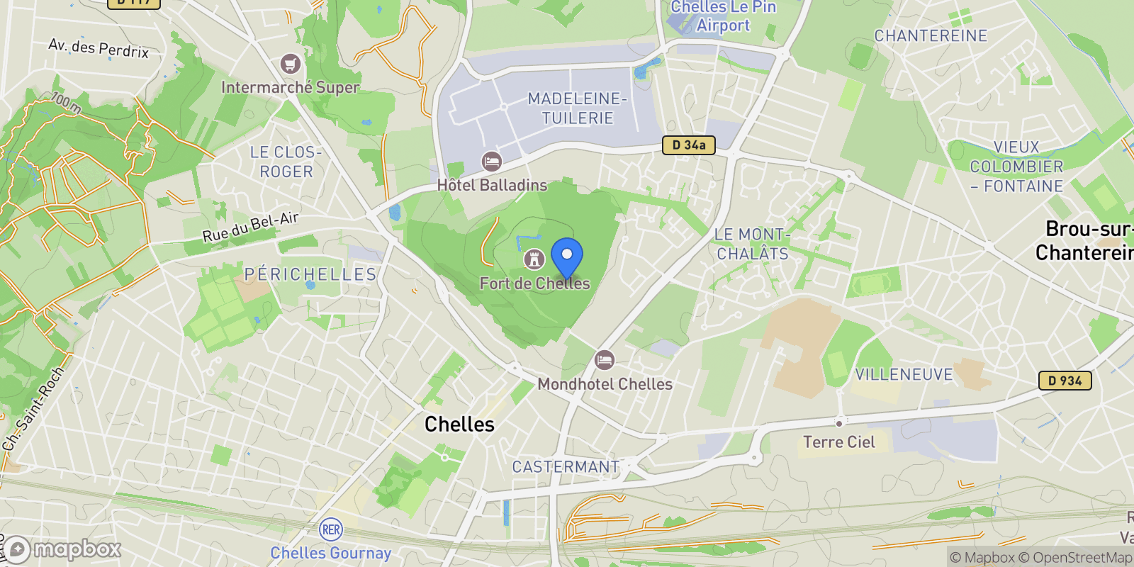 Map showing Chelles, Île-de-France, France.