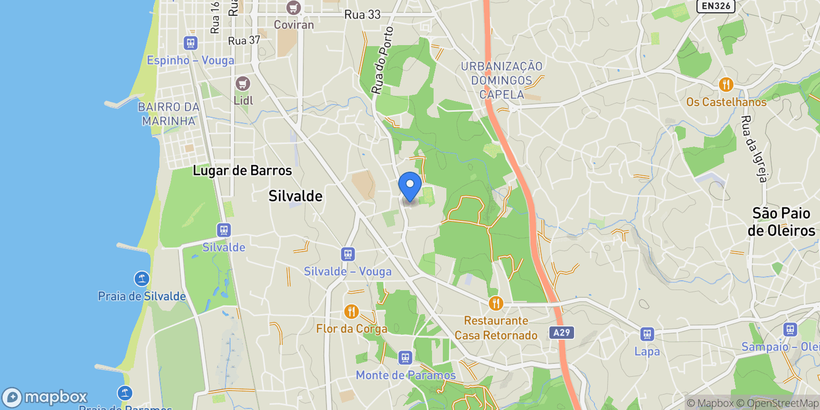 Map showing Silvalde, Aveiro District, Portugal.